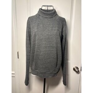 Alo Yoga Womens Funnel Neck Sweatshirt-Charcoal Grey Heather